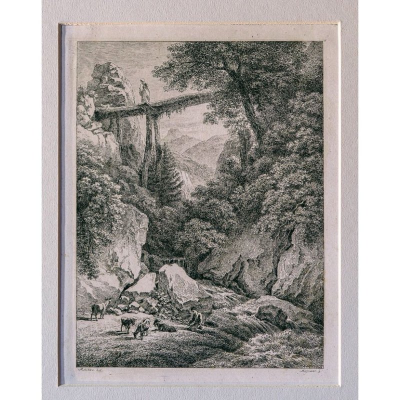 山谷中的牧群 Ein Ziegenhirt in felsiger Landschaft - 版畫 - 海報/掛畫/掛布 - 紙 