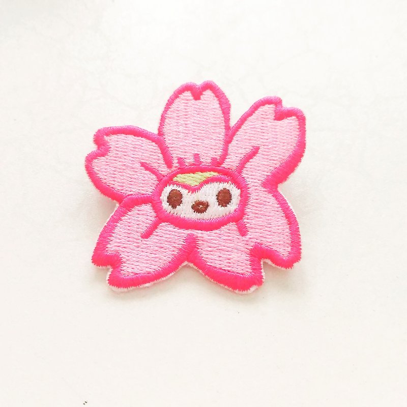 Cherry blossom Embroidered Patches - Badges & Pins - Thread Pink