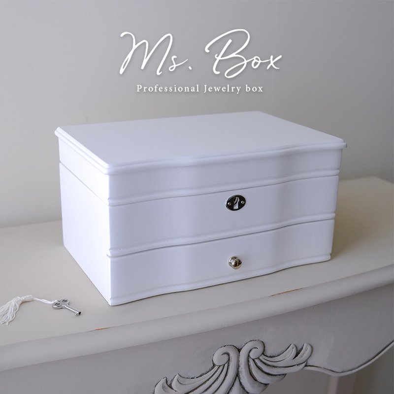 【Ms. box 箱子小姐】英式風格連動式木製飾品盒/珠寶盒/收納盒 - 居家收納/收納盒/儲物盒 - 木頭 白色