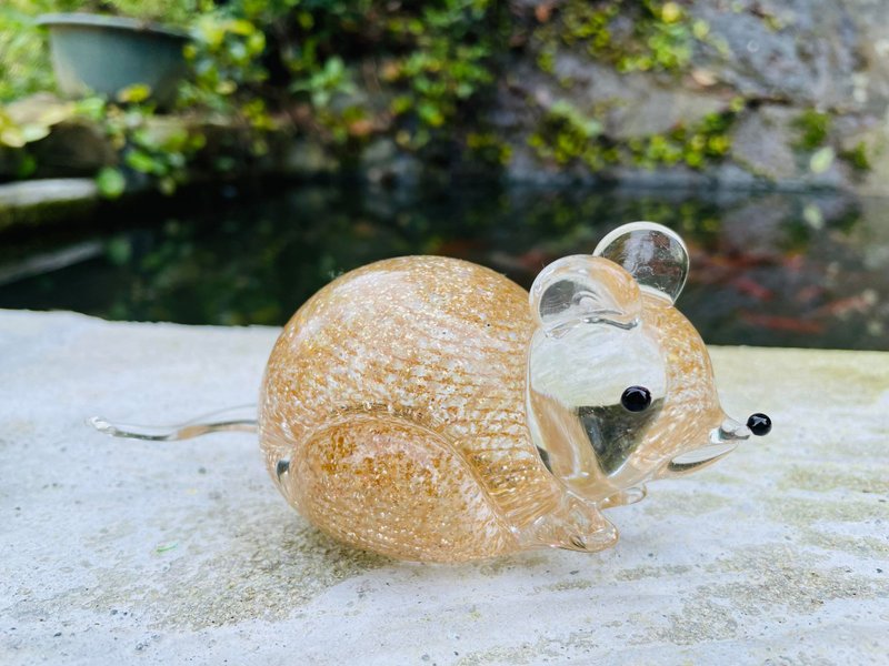 水晶玻璃 可愛錢鼠 老鼠 - 擺飾/家飾品 - 玻璃 