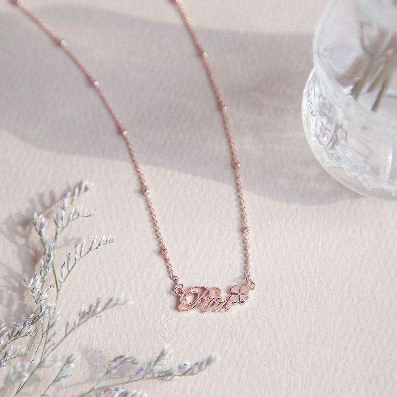【Customized Gift】English Name Item/Bracelet_Mini Size | ED Font. temperament script - Necklaces - Sterling Silver 
