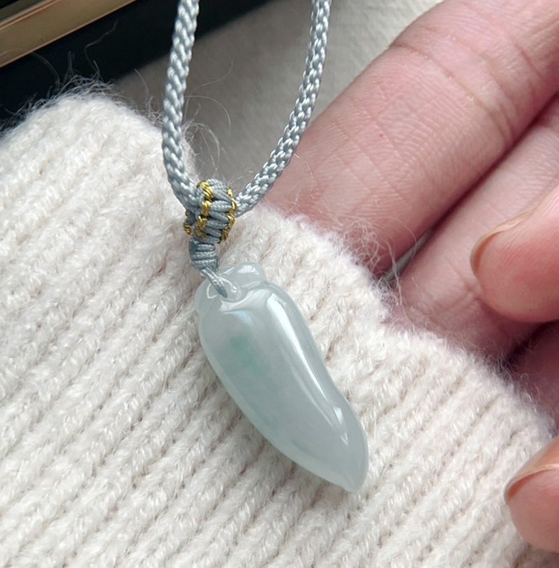 Indigo jadeite. Good luck. Jade Pendant/Jade/Jewelry/Myanmar Natural Jade - สร้อยคอ - หยก สีเขียว