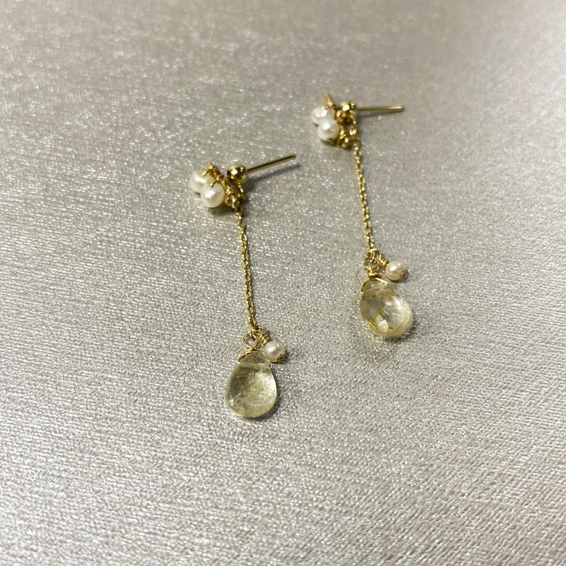 Dawn Water Drop Mini Pearl Hair Crystal Earrings Dangle Earrings - Earrings & Clip-ons - Crystal 