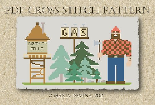 LittleRoomInTheAttic Gravity Falls Opening Titles Parody PDF cross stitch pattern