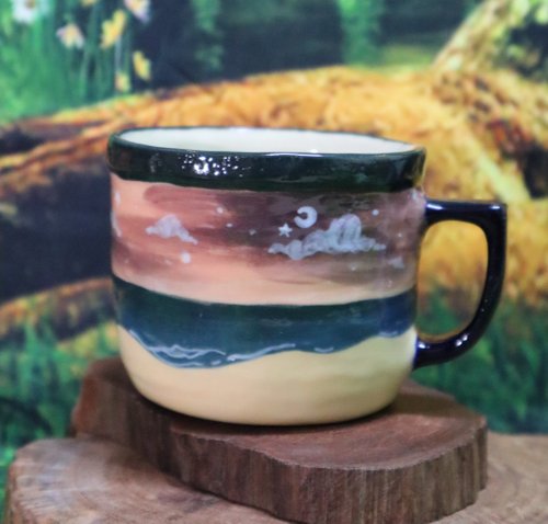 Handmade ceramic mug with witch cat design and a super cute magic broom -  Shop cher's pottery Mugs - Pinkoi