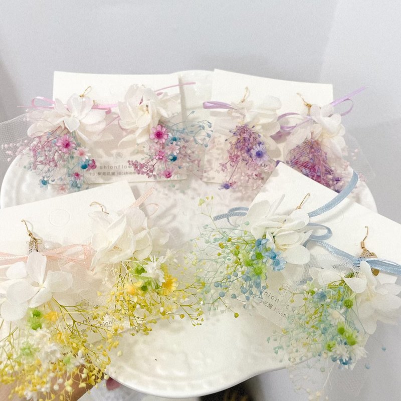 【耳環】永生小星花蕾絲花束耳環 8/11紫苑花屋FB直播介紹 - 耳環/耳夾/耳骨夾 - 植物．花 