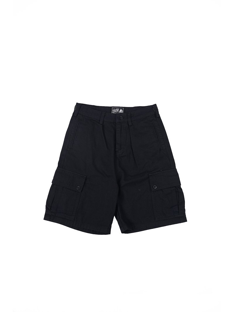 [Buy one get one free local shipping] HBT04 Army Shorts Herringbone Military Shorts - Unisex Pants - Cotton & Hemp Black