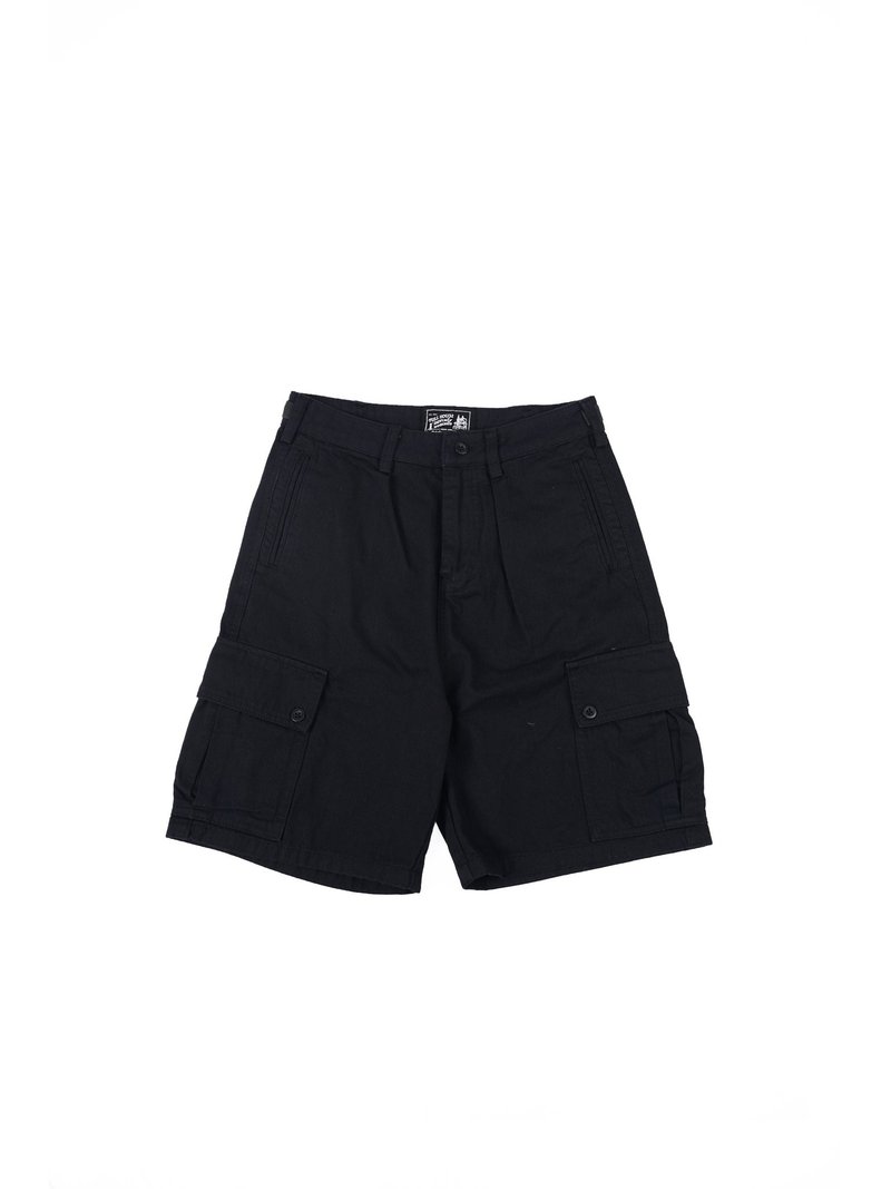 【買一送一 本地包郵免運費】HBT04 Army Shorts 人字紋軍裝短褲 - 中性長褲/短褲 - 棉．麻 黑色