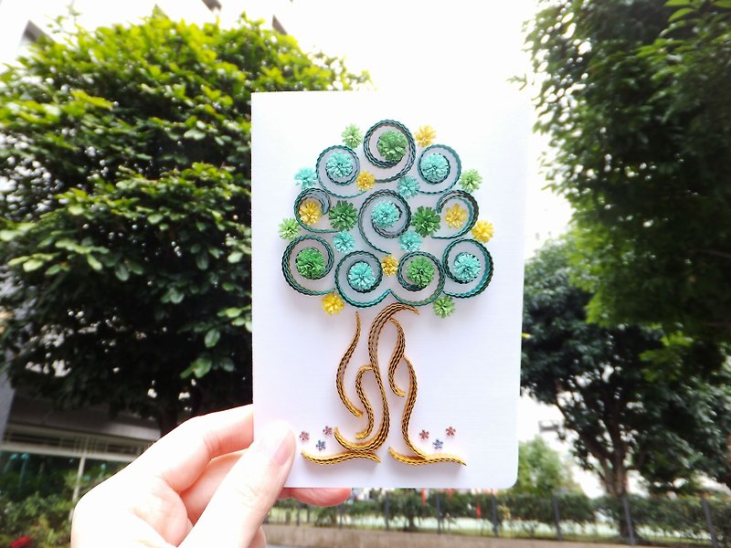 Hand made decorative cards-tree - การ์ด/โปสการ์ด - กระดาษ สีเขียว
