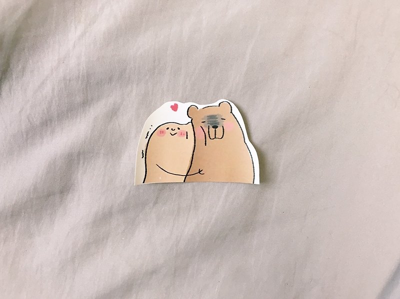 One by one to buy waterproof stickers - A mud and Xiu Xiu Bear - Stickers - Paper 