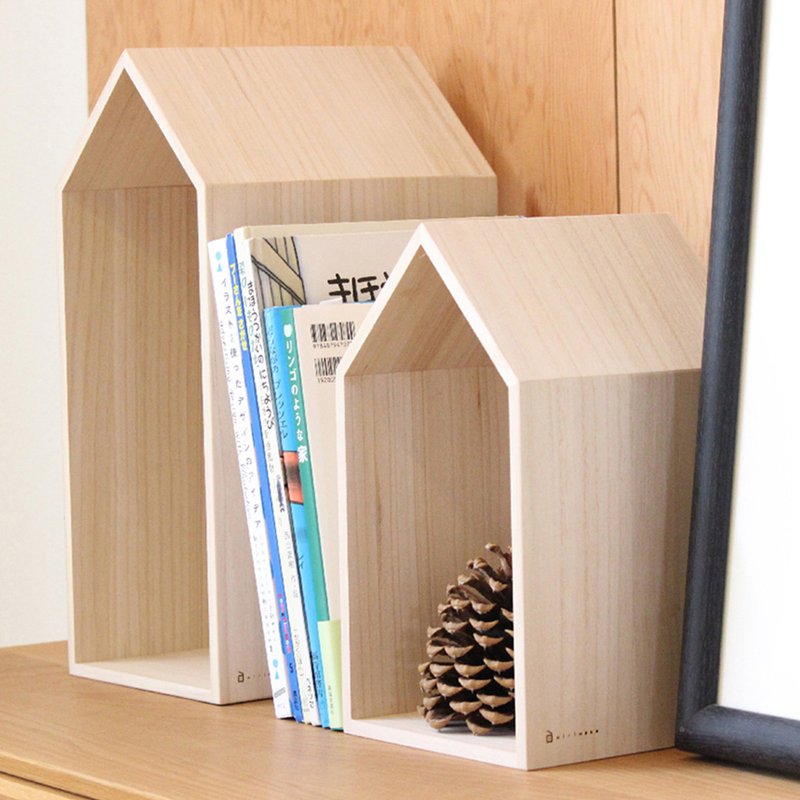 Paulownia Bookend / Book House S - ชั้นวางหนังสือ - ไม้ สีนำ้ตาล