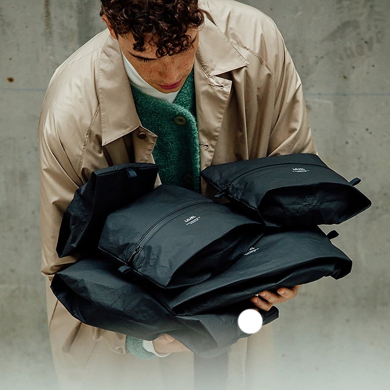 【LOJEL】スラッシュ/衣類収納バッグ（6個）ブラック - ポーチ - その他の素材 
