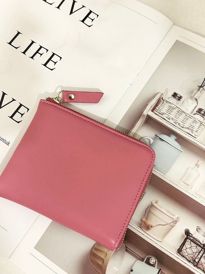 Hand-made gift pocket small wallet - Wallets - Waterproof Material Pink
