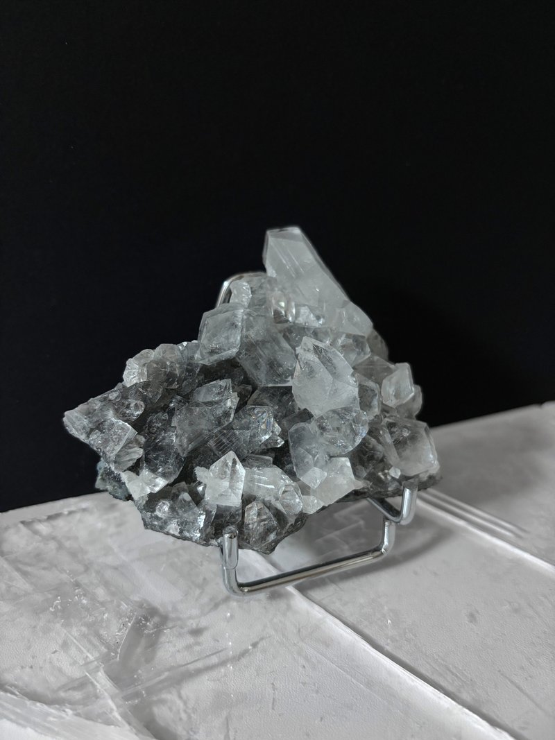 SS&CO | 印度藍灰底魚眼石片 - 擺飾/家飾品 - 水晶 灰色