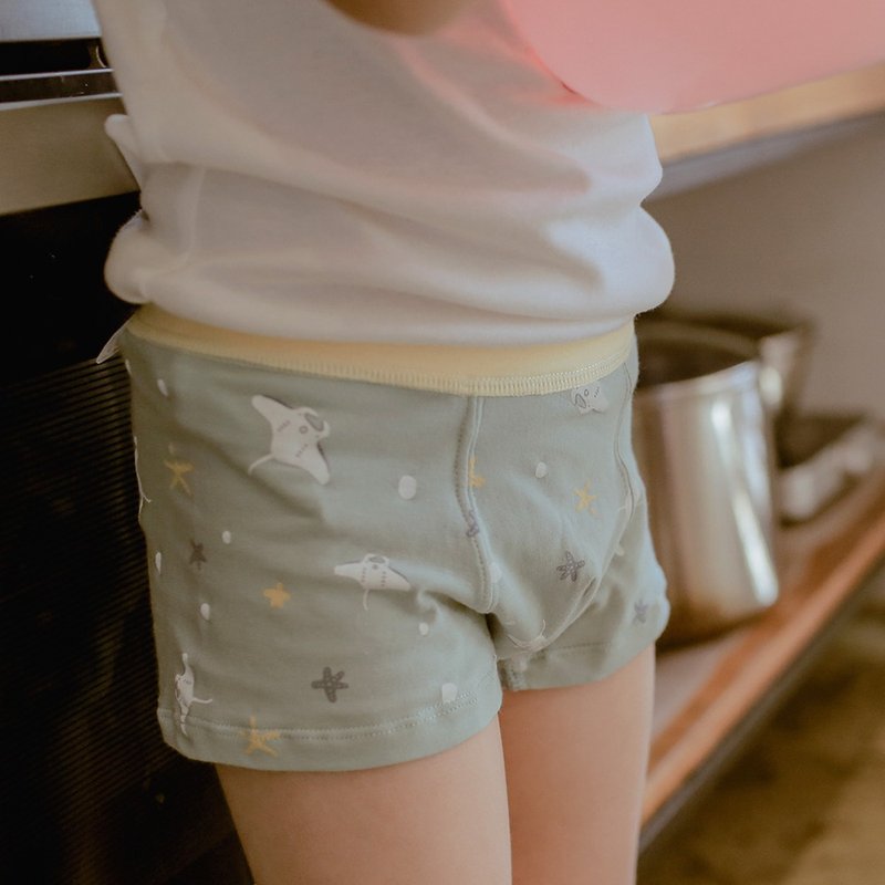 Boys' Boxer Briefs - Stingray Feifei - เสื้อยืด - ผ้าฝ้าย/ผ้าลินิน สีเขียว