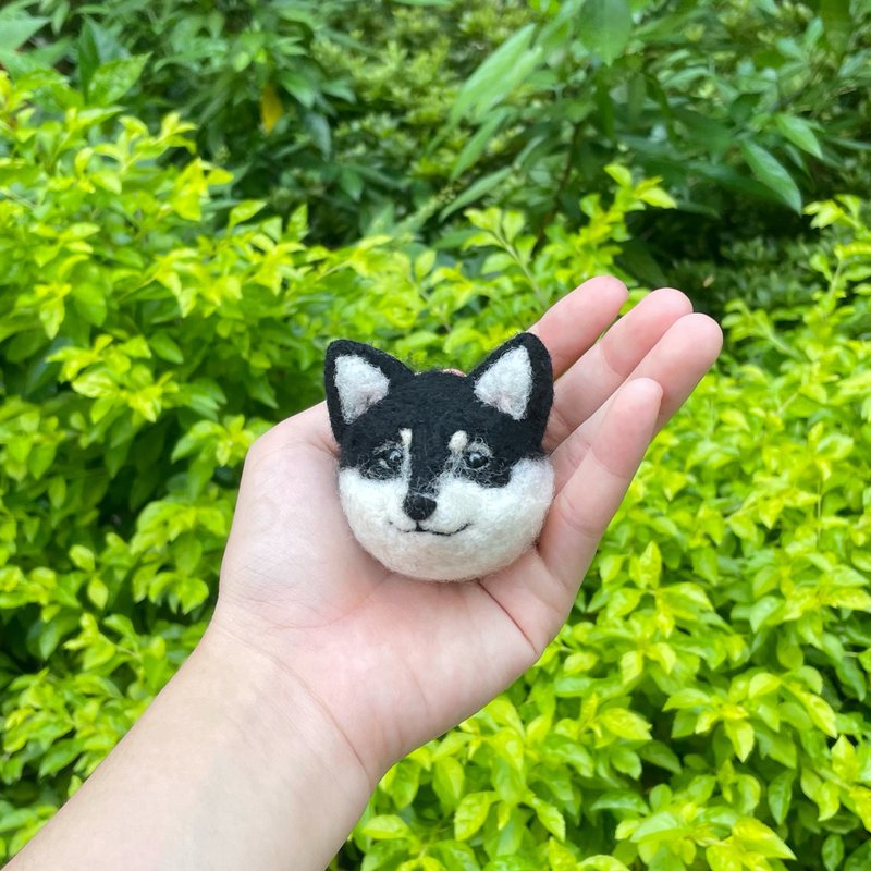 Customized wool felt pins for pets-Shiba Inu, please private message for customization - Custom Pillows & Accessories - Wool Black