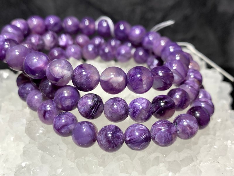 Fast shipping natural amethyst bracelet ~ 7mm, 13mm round beads jade amethyst - Bracelets - Crystal Purple