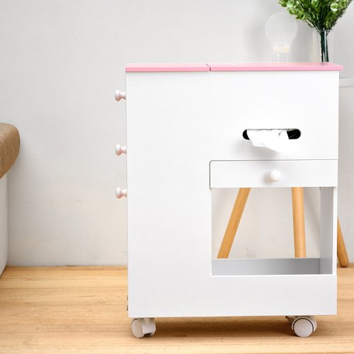 Pink powder beauty activity makeup cabinet makeup car storage cabinet  dressing table activity storage table - Shop hong-yi Storage - Pinkoi