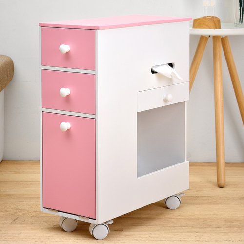 Pink powder beauty activity makeup cabinet makeup car storage cabinet  dressing table activity storage table - Shop hong-yi Storage - Pinkoi