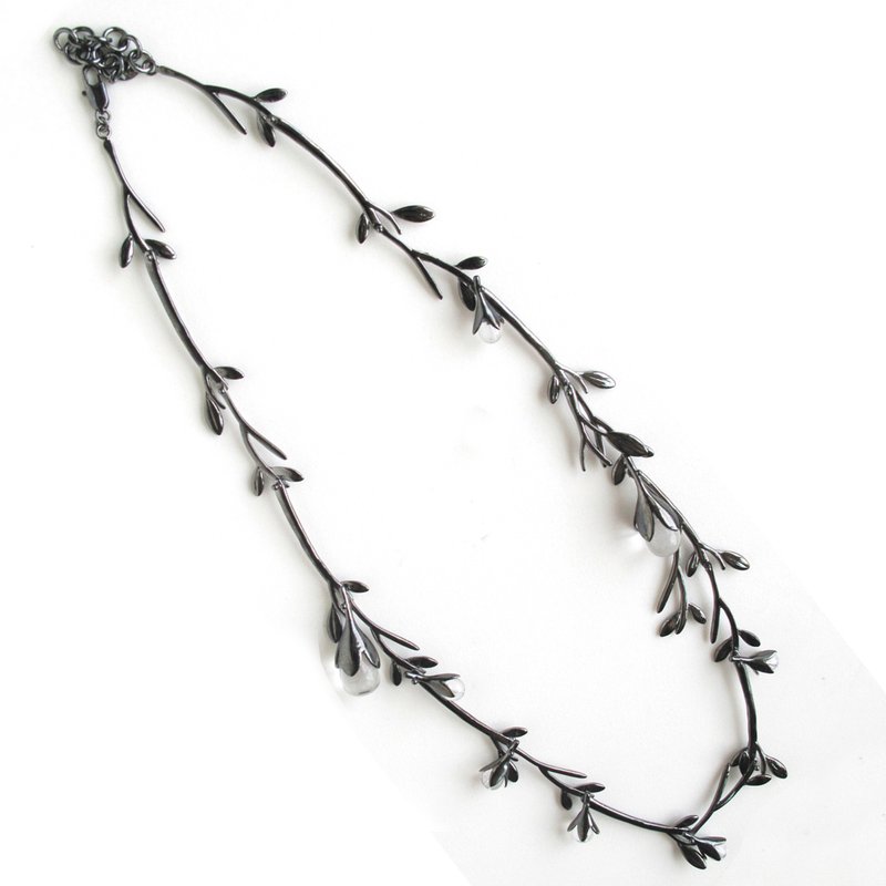 Silver Necklace , Silver Quartz  Necklace, Quartz Pendant - 項鍊 - 其他金屬 