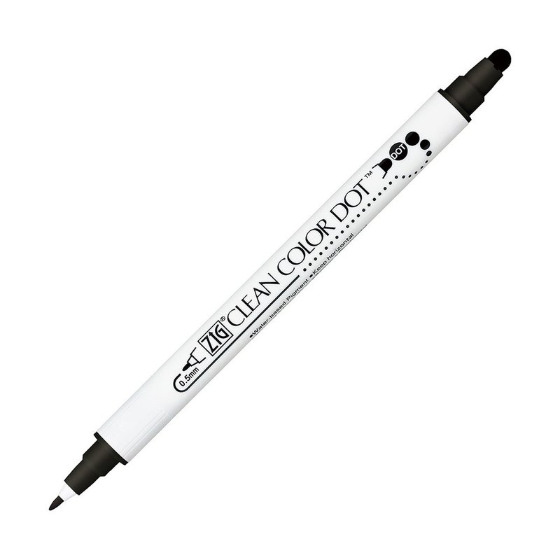 [Kuretake Japan Kuretake] ZIG Clean Color Dot Dot pen, general color black - อุปกรณ์เขียนอื่นๆ - พลาสติก สีดำ