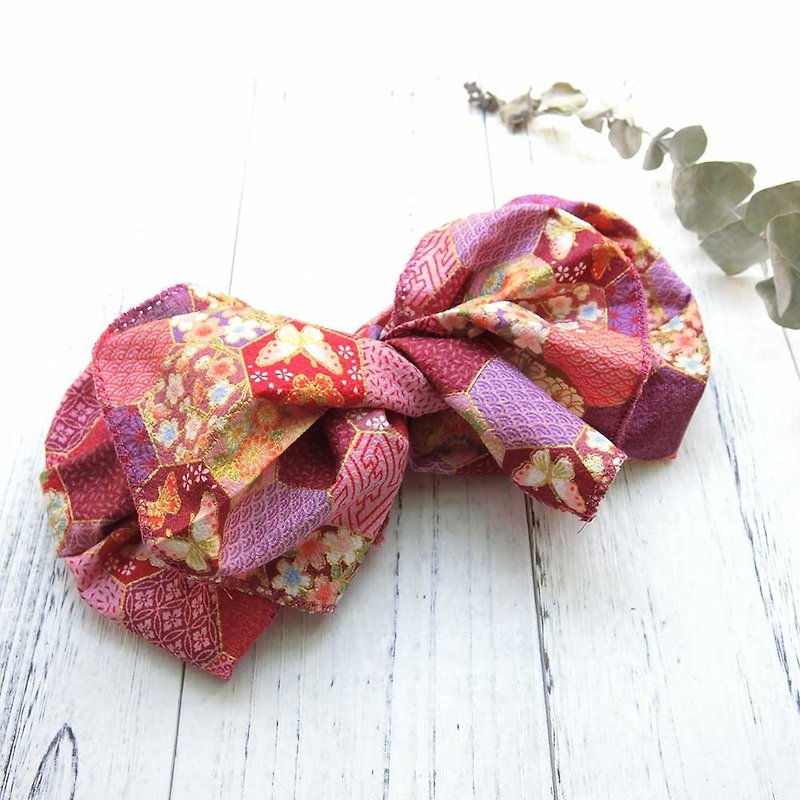 [Art shell products] giant butterfly hair band (pink and wind style) - the entire detachable! - Headbands - Cotton & Hemp Red