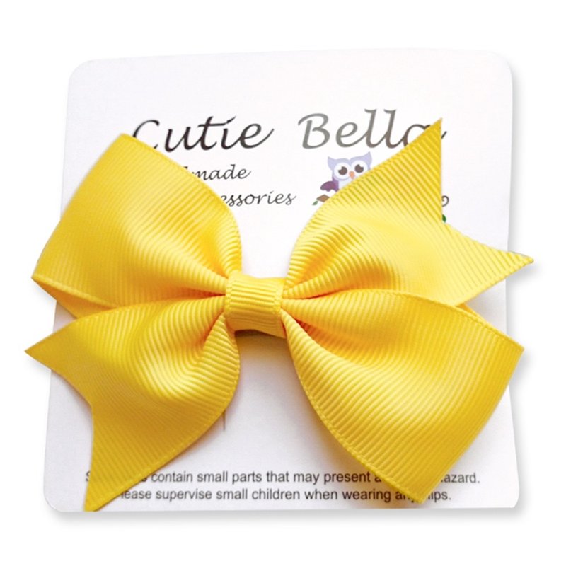 Cutie Bella Dreamy Bowknot Handmade Hair Accessories Full Covered Fabric Bow Stretch Hairpin-Sunny - เครื่องประดับผม - เส้นใยสังเคราะห์ 