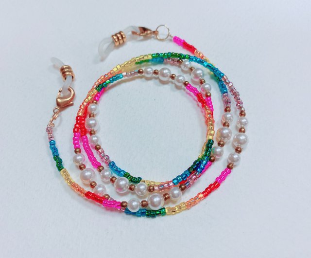 素晴らしい作品 カラフルでカラフルな手作りマスクチェーン メガネ