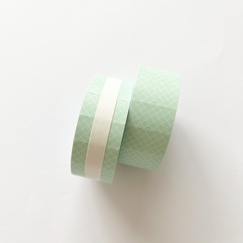 ラベラーシール　チェック柄【メロンクリームソーダ】 - 貼紙 - 紙 綠色