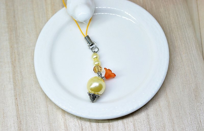 ├Cute little charms series┤-Orange Flower- #小小礼# #可改成Headphone plug# - Other - Plastic Orange
