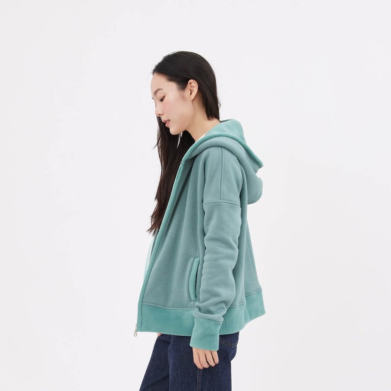 Fanny Hoodie Zip Sweatshirt Jacket - Women's Casual & Functional Jackets - Cotton & Hemp Green