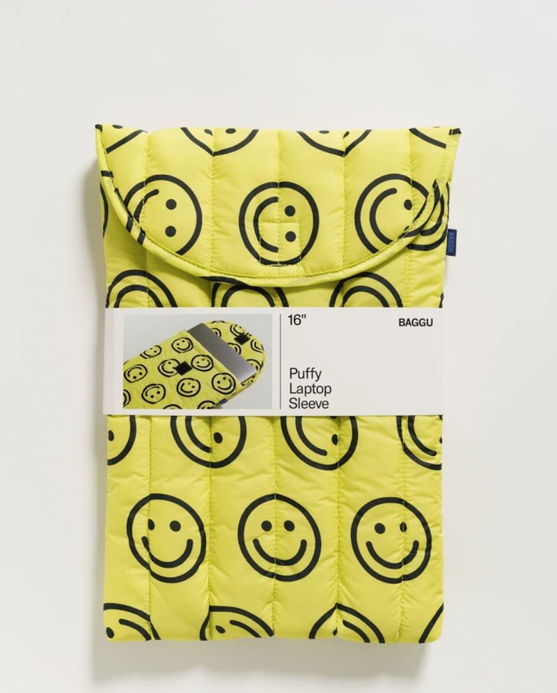 BAGGU 電腦保護套 16寸 - 笑臉 - 電腦包/筆電包 - 防水材質 黃色