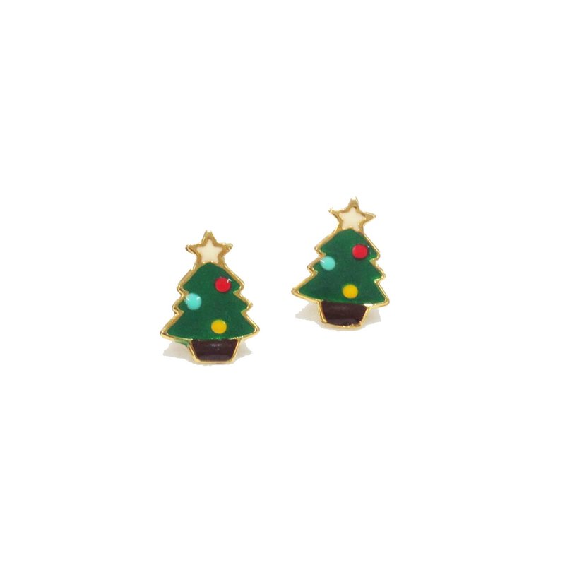 Christmas Tree Earring - Earrings & Clip-ons - Precious Metals Green