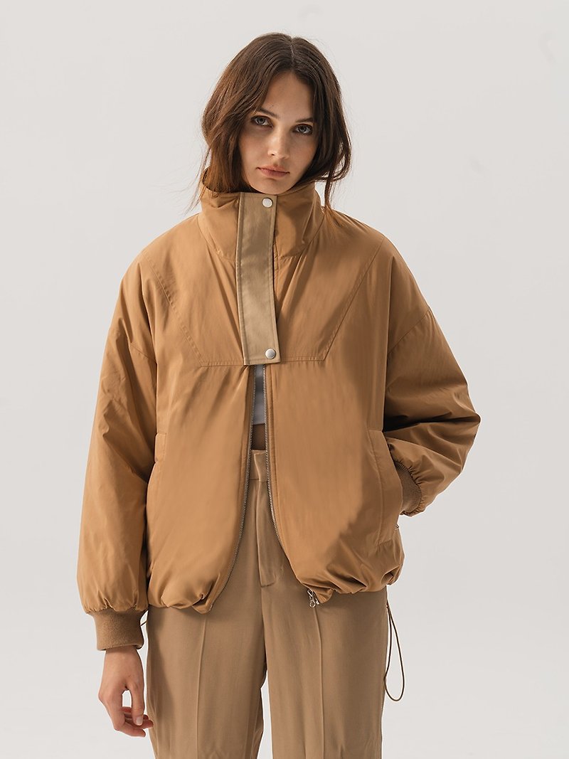 Eco-friendly Women's Cotton Cotton Comfortable Flight Jacket (3 Colors) - เสื้อแจ็คเก็ต - เส้นใยสังเคราะห์ สีกากี
