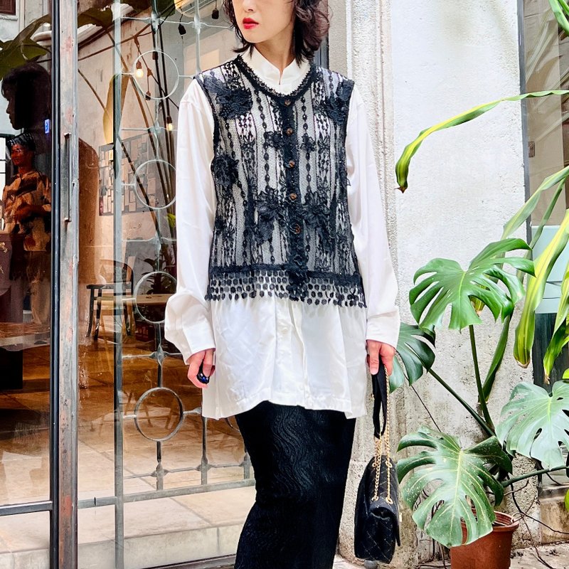 Classic White Shirt [Japanese Antique Clothing] Sustainability is the most luxurious product - เสื้อเชิ้ตผู้หญิง - วัสดุอื่นๆ ขาว