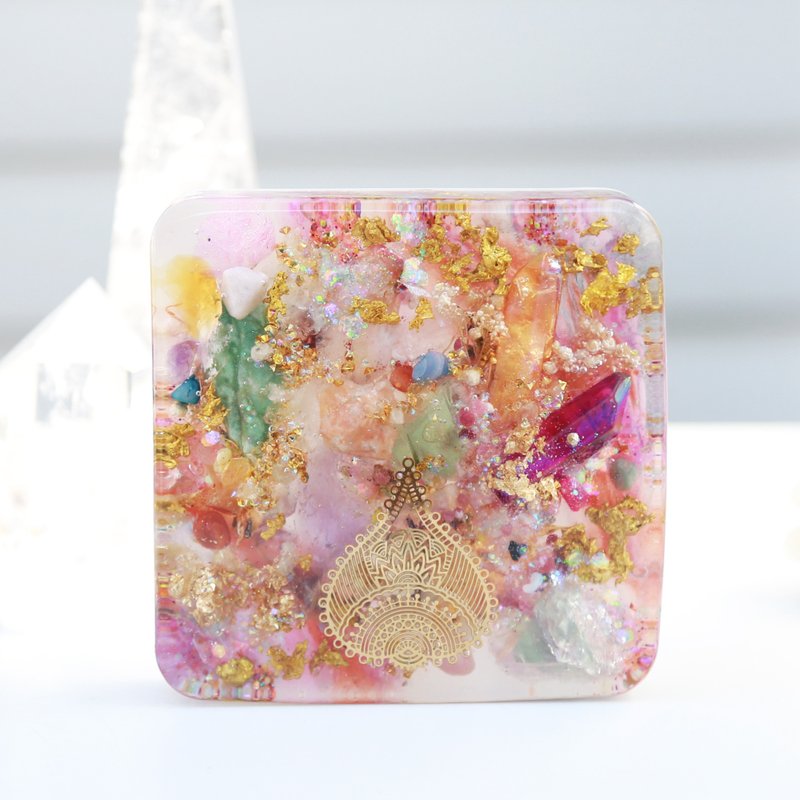 方形奧根能量盤 ~ 水滴曼陀羅 - 擺飾/家飾品 - 水晶 多色