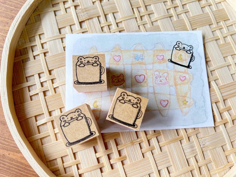 さむがりなくまinマグカップはんこ - 印章/印台 - 木頭 卡其色
