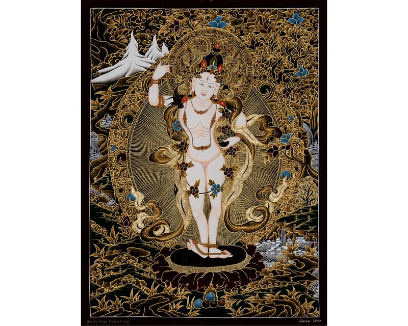 Tibetann Yeshe Tsogyal  Thangka Painting for Home Decor - Wall Décor - Other Materials Multicolor