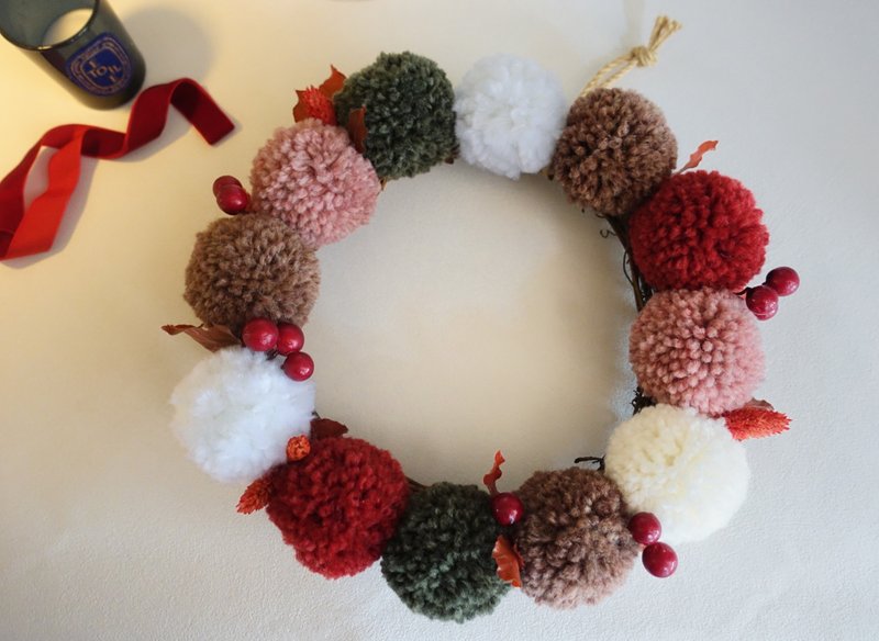 肉桂巧克力與熱紅酒的聖誕夜/28CM聖誕花圈 - 壁貼/牆壁裝飾 - 其他材質 咖啡色