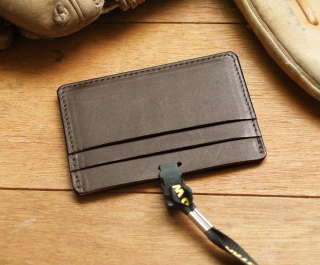 Leather ID card holder / badge holder with lanyard ( Custom Name ) - Shop  weekenlife.co ID & Badge Holders - Pinkoi