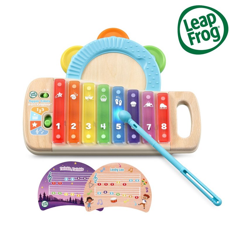 快速出貨-僅限寄送台灣【LeapFrog】彩虹木琴鈴鼓組 - 寶寶/兒童玩具/玩偶 - 塑膠 卡其色