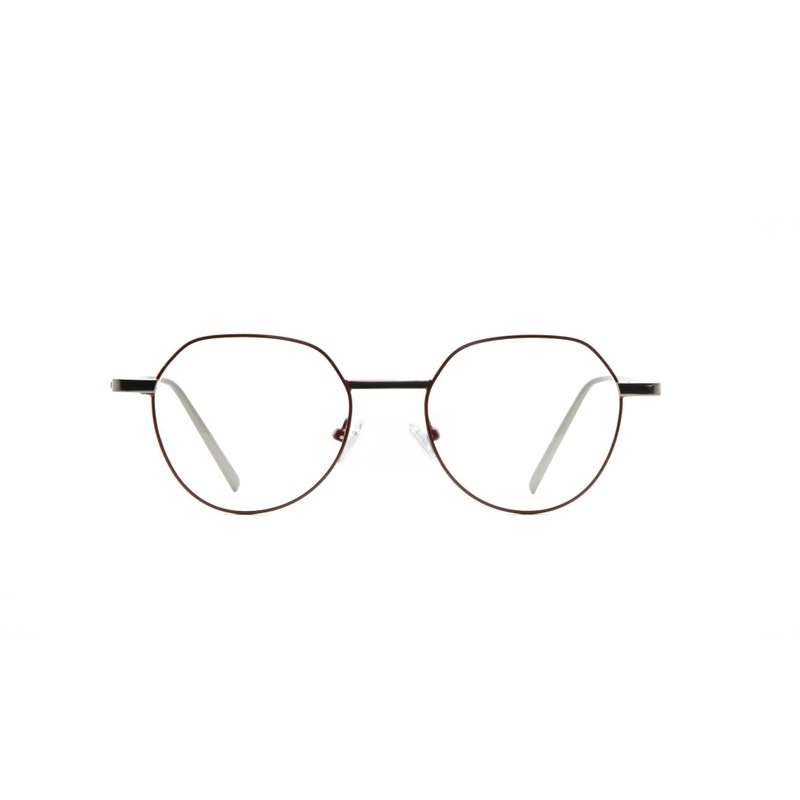 Special Straight Bridge Crown Glasses-Red Brown - กรอบแว่นตา - โลหะ สีแดง