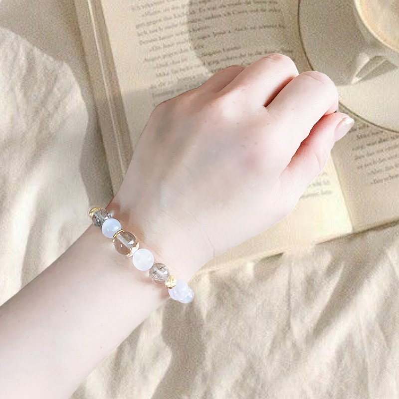 Zhanjin Store_Original Design_Spring Tea after the Rain_Natural Crystal Bracelet Kunzite Green Ghost - Bracelets - Crystal 