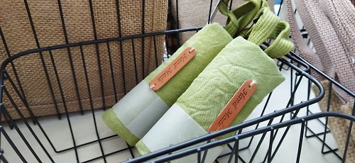 巧婦織布工藝工作室 mimi思路 植物染純棉手提袋(黃麻生產季限定商品)