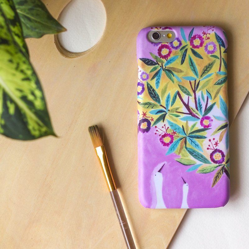 Gooses' date under the colorful flowers tree(Purple). Matte Case (iPhone, HTC, Samsung, Sony) - Phone Cases - Plastic Purple