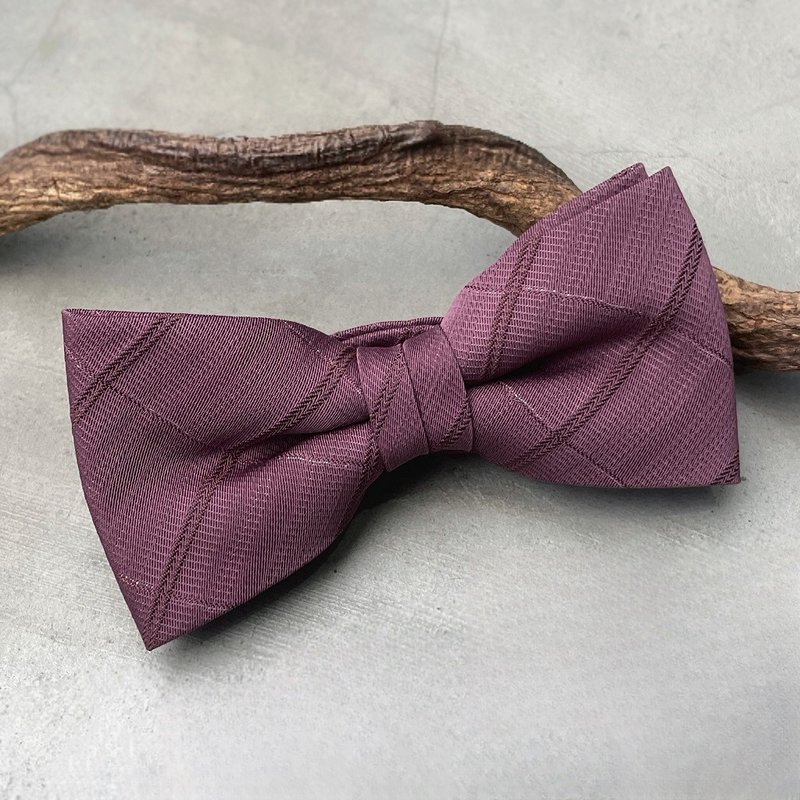 Grape Purple Plaid Bow Tie - Like the purple fruit flashing in the night, it is both mysterious and fascinating - Bow Ties & Ascots - Other Man-Made Fibers Purple