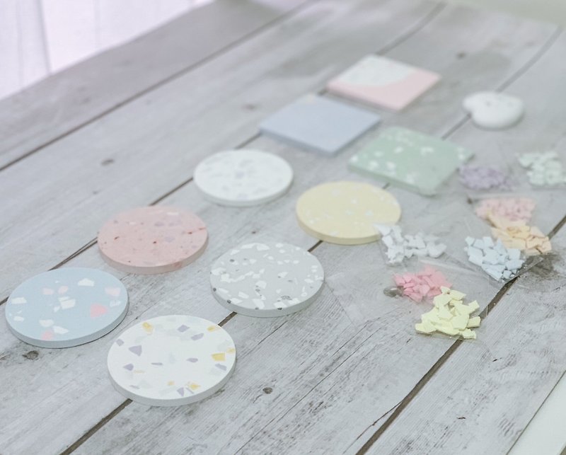 [DIY material package] Terrazzo texture absorbent coaster / can make two finished products - อื่นๆ - วัสดุอื่นๆ 