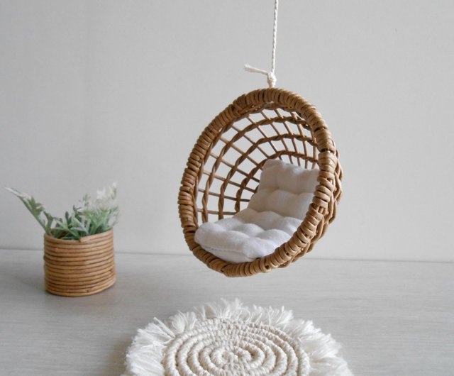 1:12 ドールハウス ミニチュア籐ハンギングチェア - ショップ