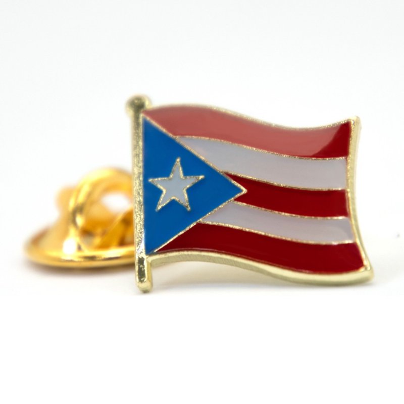 Puerto Rico 波多黎各國旗金屬胸針 國家胸徽 西裝 紀念飾品 紀念 - 胸針 - 其他材質 多色