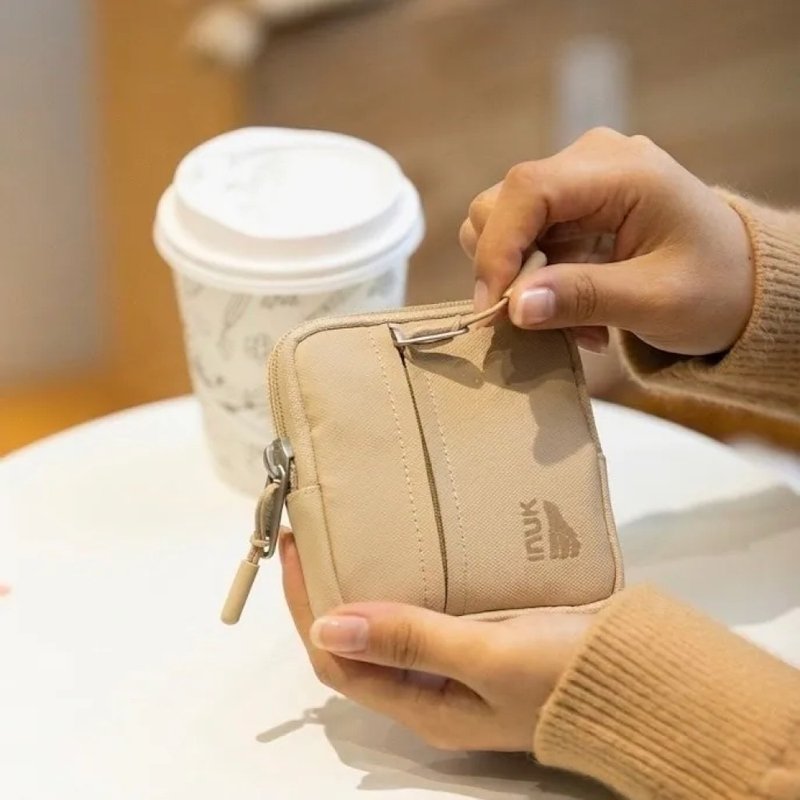 完全防水ポケットコインパース Water_Shed Coin Purse ミルクティーカラー - コインケース・小銭入れ - サステナブル素材 カーキ